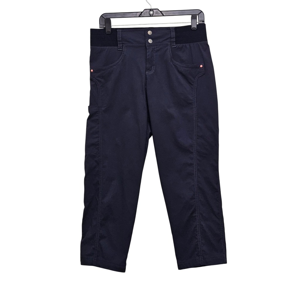 Title Nine Clamber Capri Pants Women 8 Navy Blue Hiking Outdoor Athletic Stretch